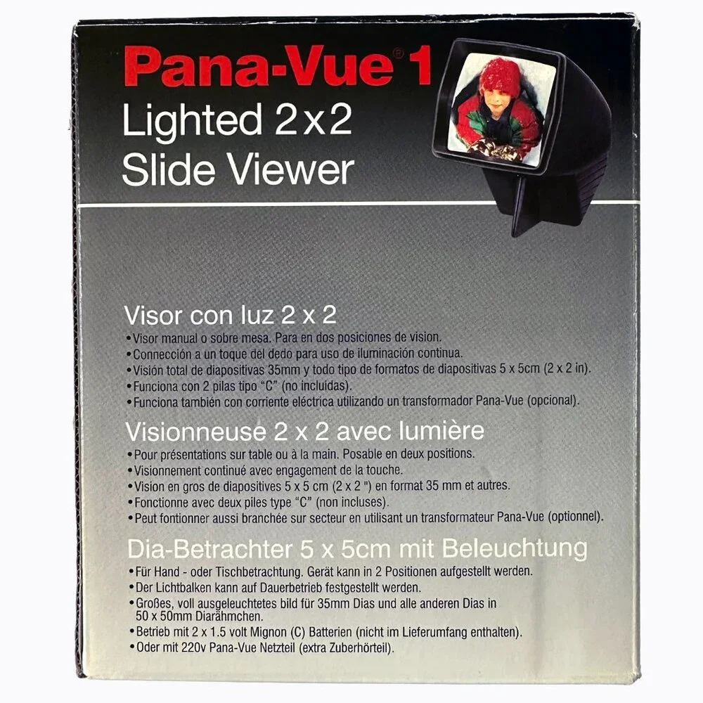 Vtg Pana-Vue 1 Lighted 2x2 Mounted Slide Viewer 35MM Photography Retro Nostalgia